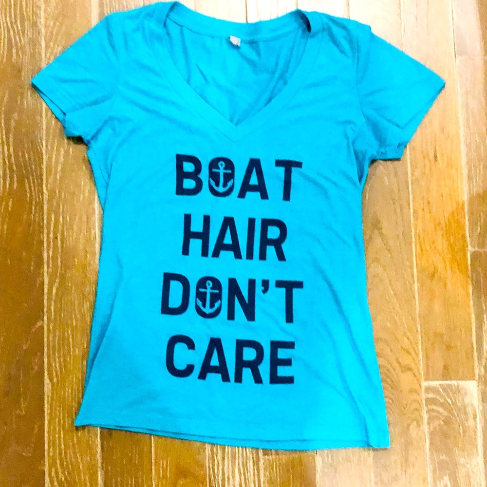 Boat Hair Don’t Care Tee, Sz Med